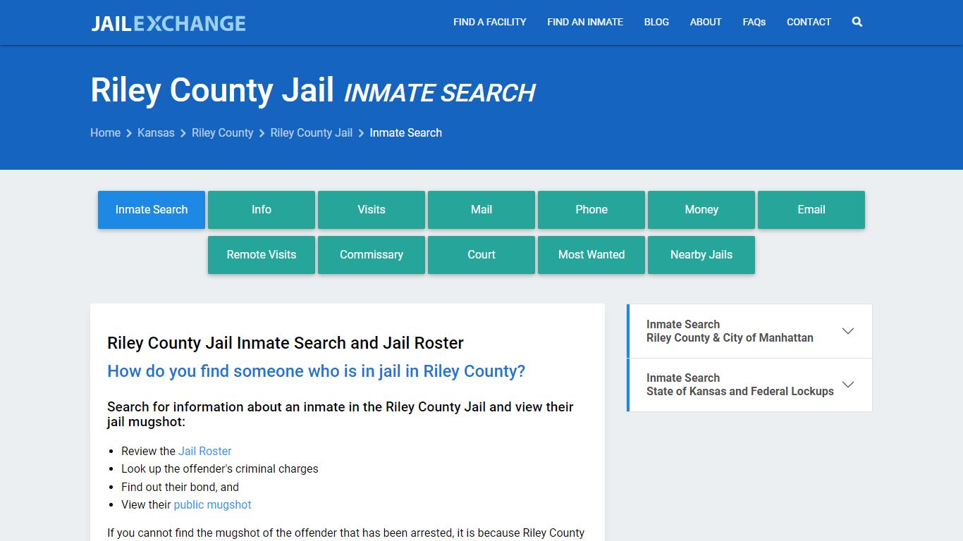 Inmate Search: Roster & Mugshots - Riley County Jail, KS